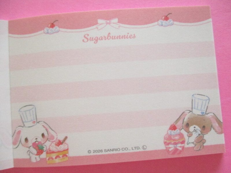 Photo2: Kawaii Cute Item Collection Mini Memo Pad Sugarbunnies Sanrio *Cherry Pink (139253)