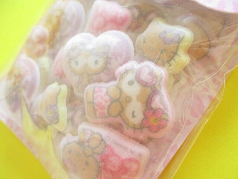 Photo1: Kawaii Cute Cotton Puffy Sticker Flakes Sack Sanrio *Hello Kitty/ Leopard Mode (139405)