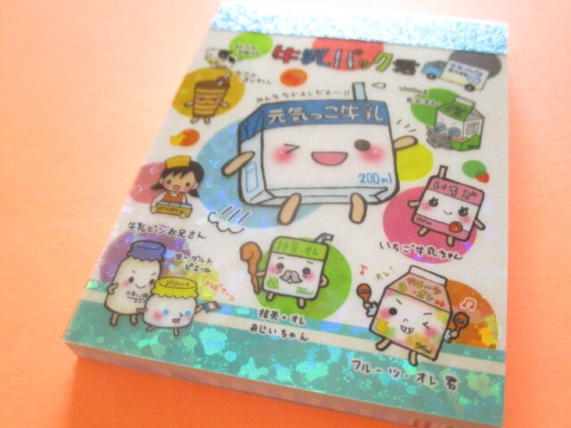 Photo1: Kawaii Cute Mini Memo Pad 平成メモリー Crux *牛乳パック君 (140517) (1)