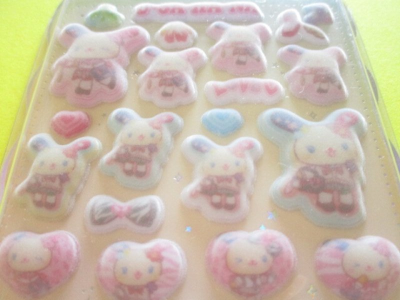 Photo1: Kawaii Cute Cotton Puffy Stickers Sheet Sanrio *U*SA*HA*NA/ コギャル (137821)