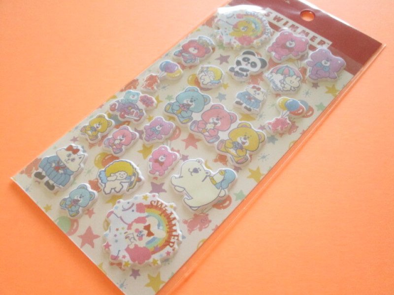 Photo1: Kawaii Cute Puffy Stickers Sheet  *SWIMMER (SE-SW11872) (1)
