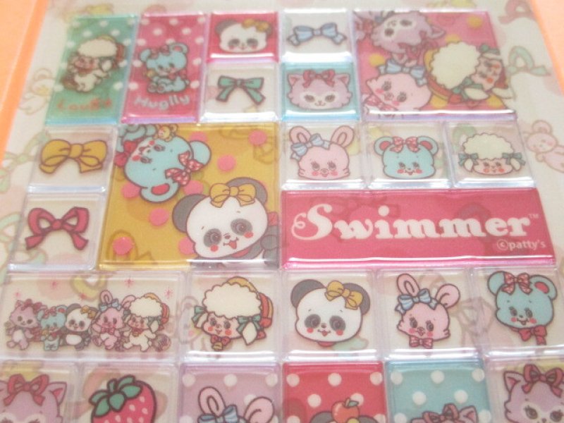 Photo1: Kawaii Cute Square Stickers Sheet *SWIMMER (SE-SW33158)