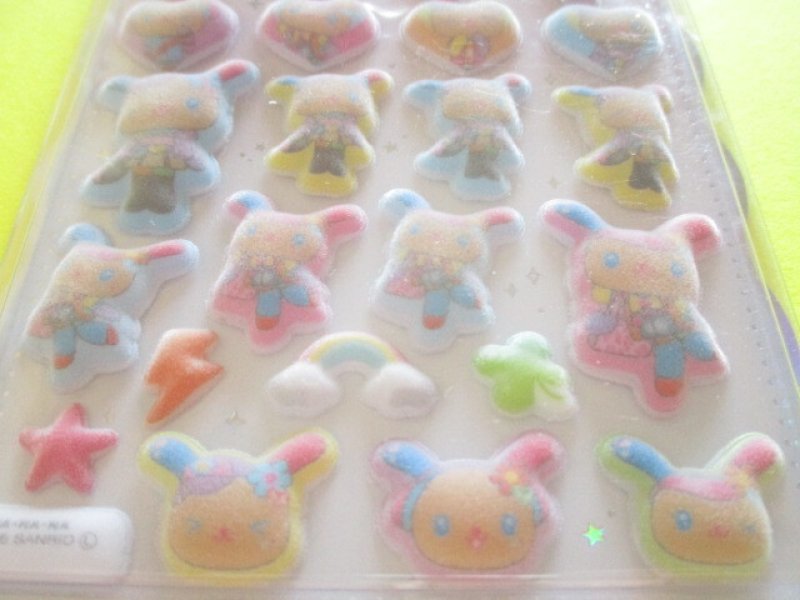 Photo2: Kawaii Cute Cotton Puffy Stickers Sheet Sanrio *U*SA*HA*NA/ ポップギャル (137822)