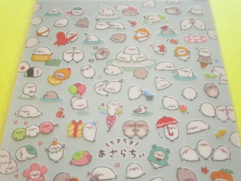 Photo1: Kawaii Cute Stickers Sheet Mind Wave *ちまちま あざらちぃ (82512)