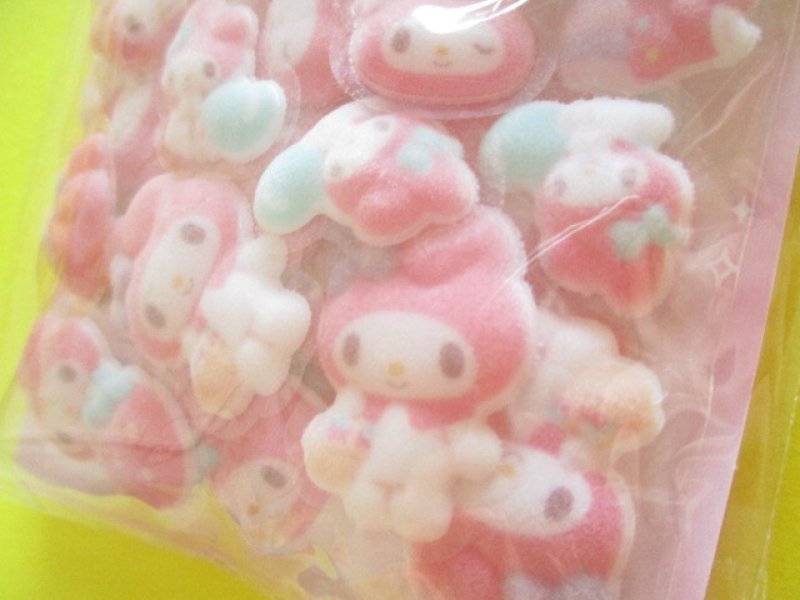 Photo1: Kawaii Cute Cotton Puffy Sticker Flakes Sack Sanrio *My Melody (139409)