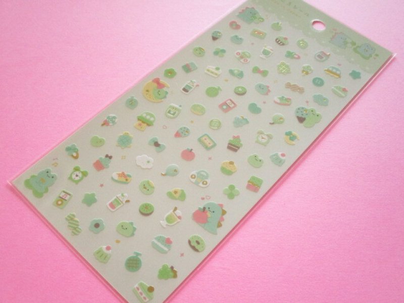 Photo1: Kawaii Cute ぷちころ Stickers Sheet Gaia *Green (468215) (1)