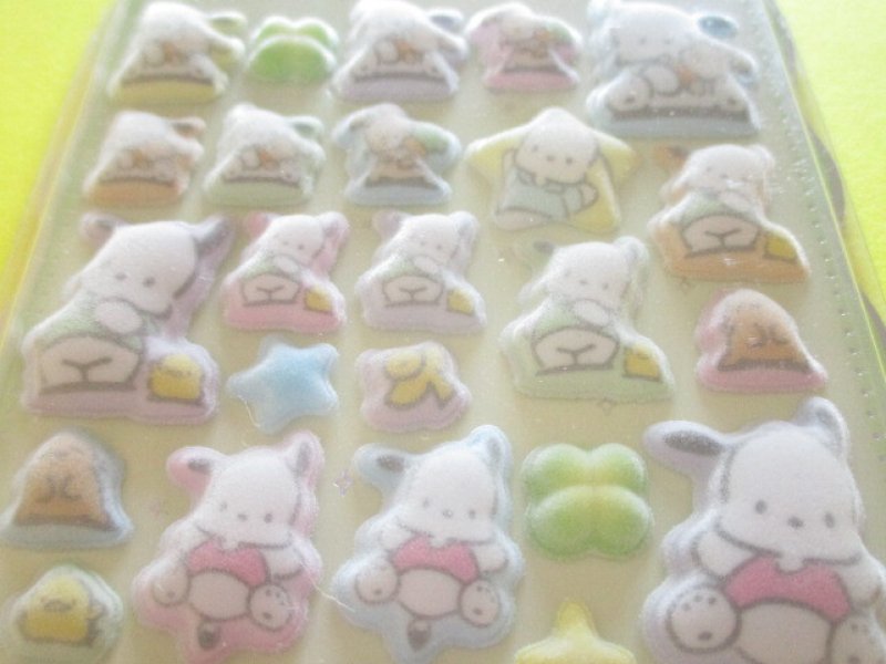 Photo1: Kawaii Cute Cotton Puffy Stickers Sheet Sanrio *Pochacco (138681)