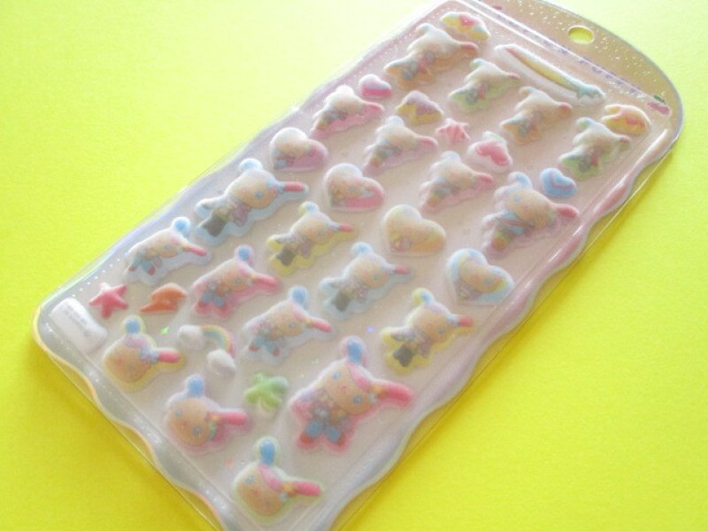 Photo1: Kawaii Cute Cotton Puffy Stickers Sheet Sanrio *U*SA*HA*NA/ ポップギャル (137822) (1)