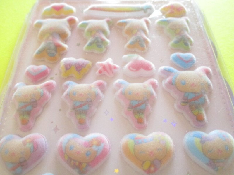 Photo1: Kawaii Cute Cotton Puffy Stickers Sheet Sanrio *U*SA*HA*NA/ ポップギャル (137822)