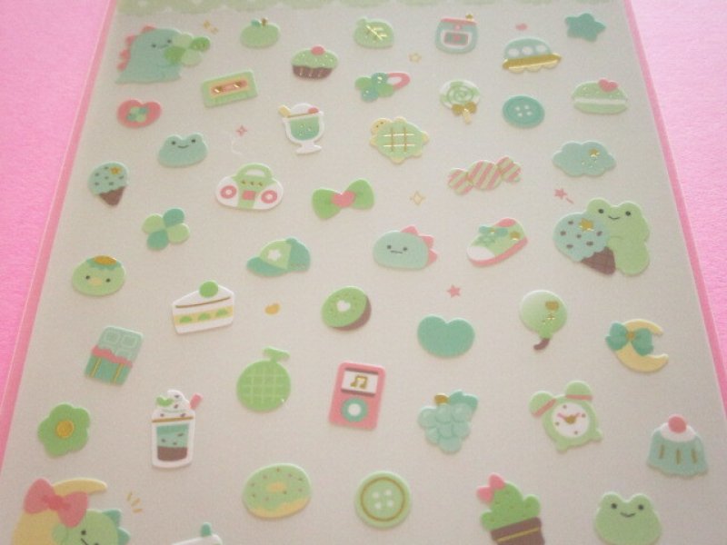 Photo1: Kawaii Cute ぷちころ Stickers Sheet Gaia *Green (468215)
