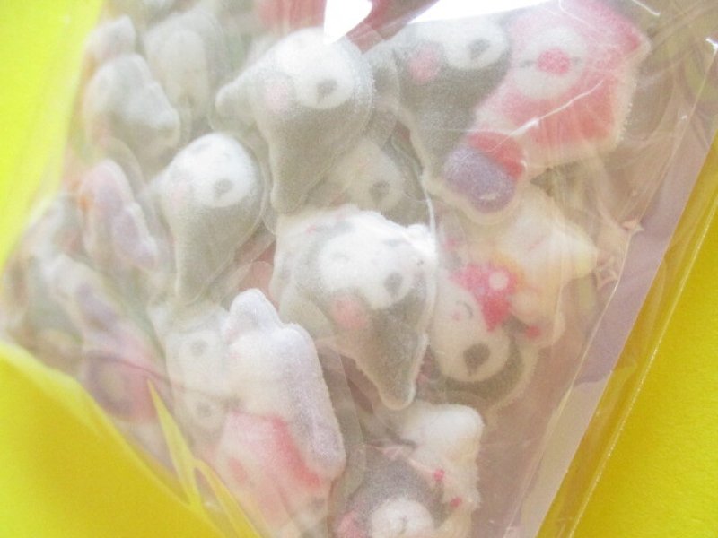 Photo1: Kawaii Cute Cotton Puffy Sticker Flakes Sack Sanrio *Kuromi (139410)