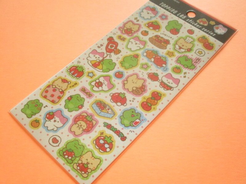 Photo1: Kawaii Cute Toppng Lab Stickers Sheet Gaia *Tomato (466892-1) (1)