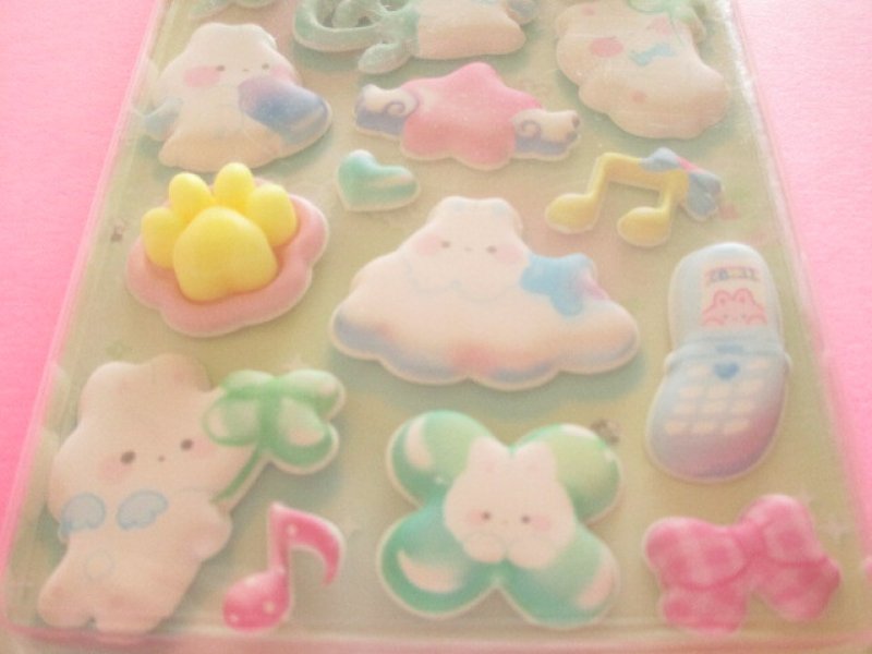 Photo2: Kawaii Cute ぷちふにLife Puffy Stickers Sheet Q-LiA *クラウドポップタイム (01292)