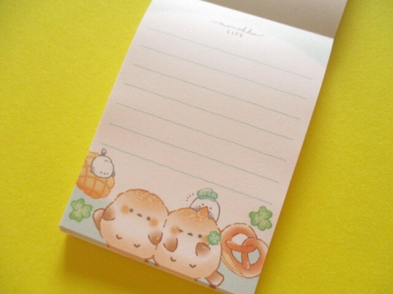 Photo1: Kawaii Cute Mini Memo Pad Manekko Life Crux *Bread (140293)