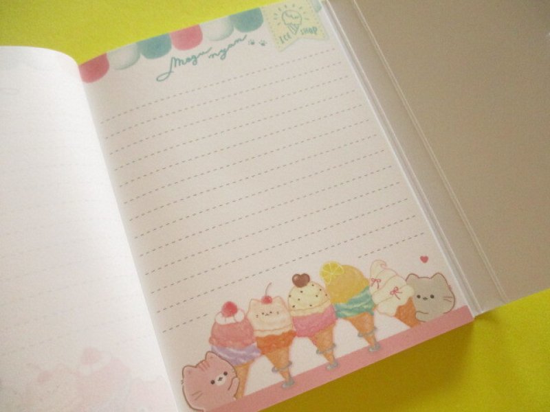 Photo1: Kawaii Cute Large Memo Pad Mogu♡nyan Kamio Japan *Ice cream shop (232607)
