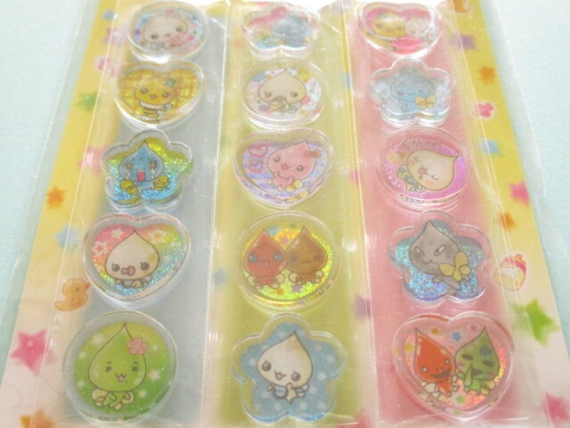 Photo1: Kawaii Cute Ohajiki Disc Stickers Sheet Q-LiA * みるみるちゃん  (04383）