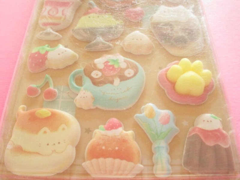 Photo2: Kawaii Cute ぷちふにLife Puffy Stickers Sheet Q-LiA *ゆるかふぇびより  (01296）