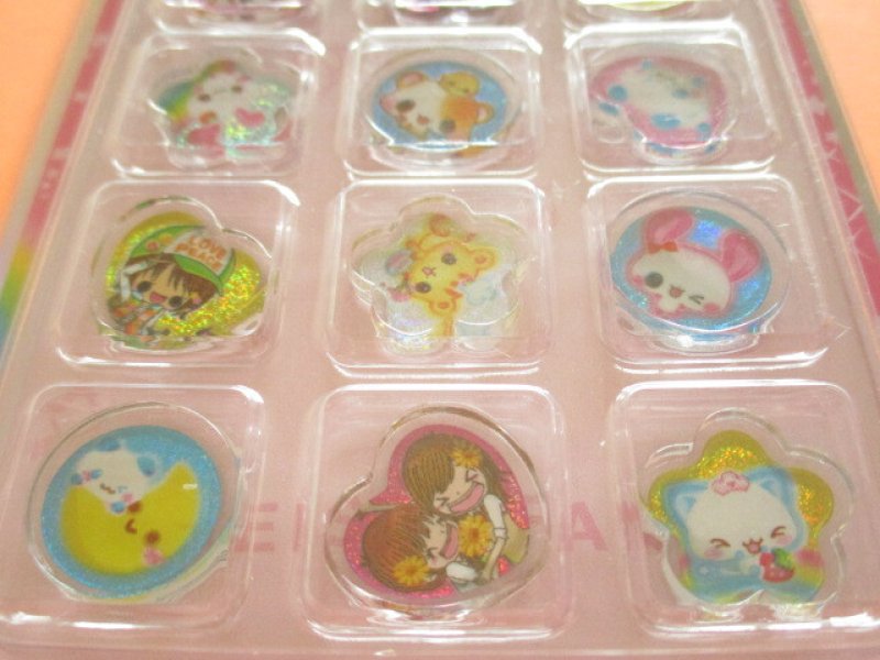 Photo2: Kawaii Cute Kira☆Koro Stickers Sheet KAMIO JAPAN *平成ファンシー MIX (231497)