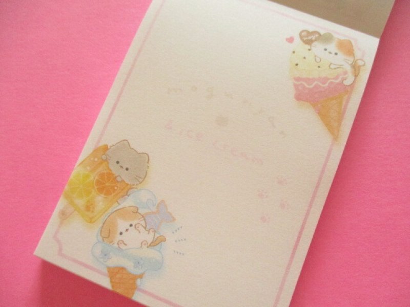 Photo1: Kawaii Cute Mini Memo Pad Mogu♡nyan Kamio Japan *Ice cream (232606)