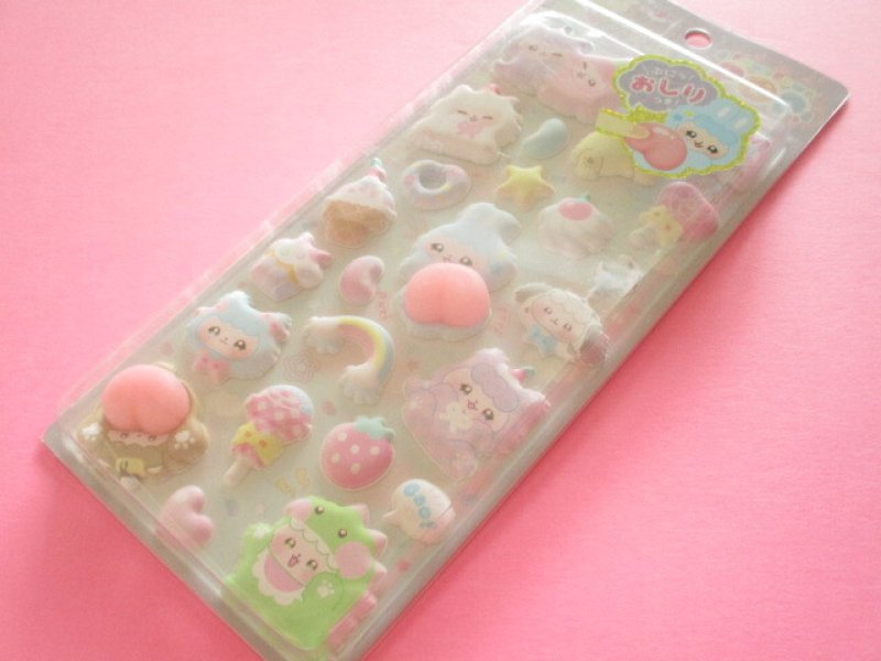 Photo1: Kawaii Cute ぷちふにLife Puffy Stickers Sheet Q-LiA *ふわふわぽっぷ  (01297） (1)