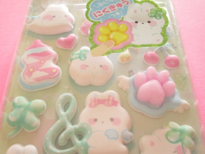 Photo1: Kawaii Cute ぷちふにLife Puffy Stickers Sheet Q-LiA *クラウドポップタイム (01292)