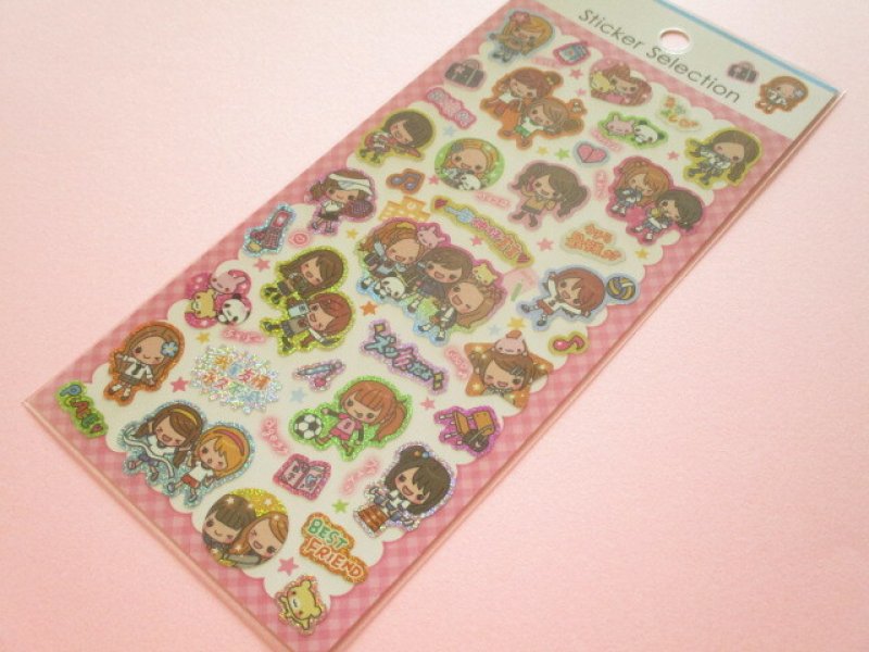 Photo1: Kawaii Cute Sticker Selection Sheet Gaia *Happy Pop Girls (466899-2) (1)
