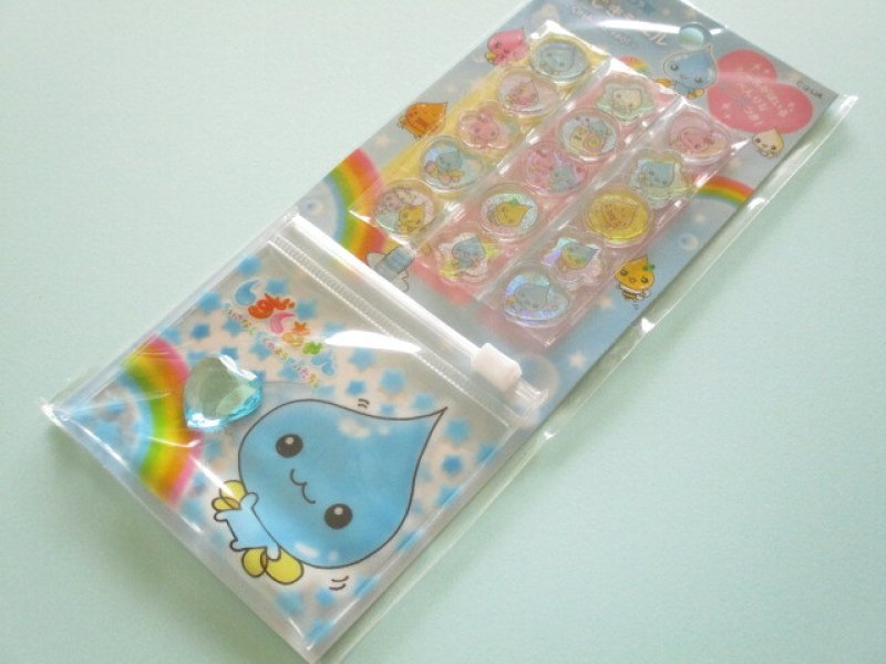 Photo1: Kawaii Cute Ohajiki Disc Stickers Sheet Q-LiA * しずくちゃん (04382） (1)