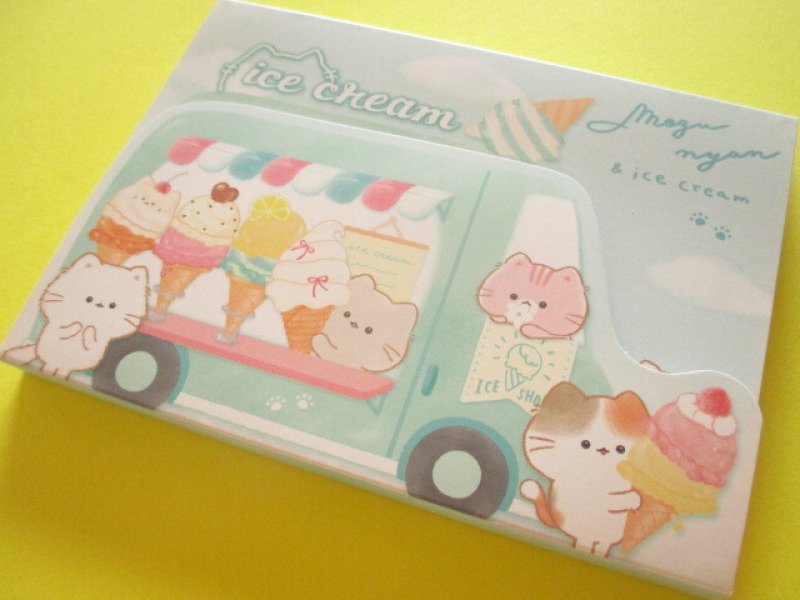 Photo1: Kawaii Cute Large Memo Pad Mogu♡nyan Kamio Japan *Ice cream shop (232607) (1)