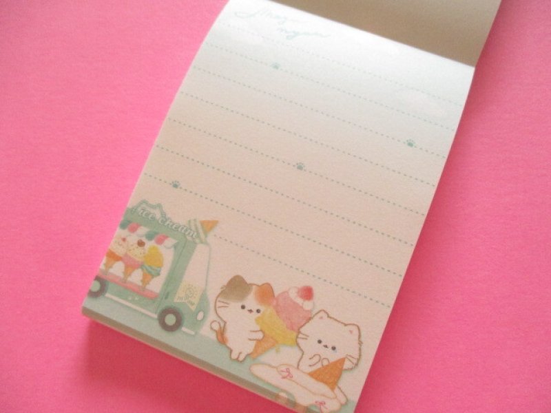 Photo1: Kawaii Cute Mini Memo Pad Mogu♡nyan Kamio Japan *Ice cream shop (232605)