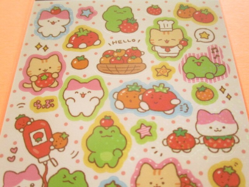 Photo1: Kawaii Cute Toppng Lab Stickers Sheet Gaia *Tomato (466892-1)