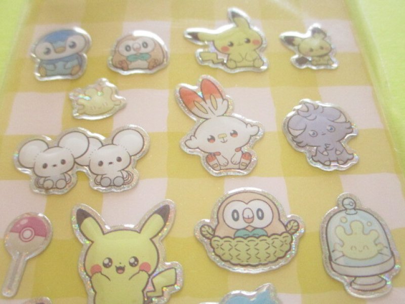 Photo1: Kawaii Cute Pokémon Peacefull Place Stickers Sheet Showa-note *Yellow (250216-1)