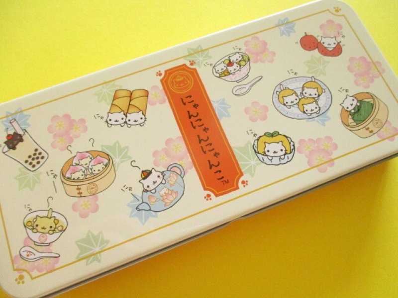 Photo1: Kawaii Cute Tin Case/Box San-x *にゃんにゃんにゃんこ (PT22703)