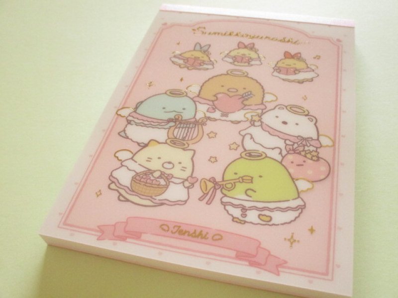 Photo1: Kawaii Cute Large Memo Pad Standard Sumikkogurashi San-x *てんしとあくまなしっぽず (MH32801) (1)