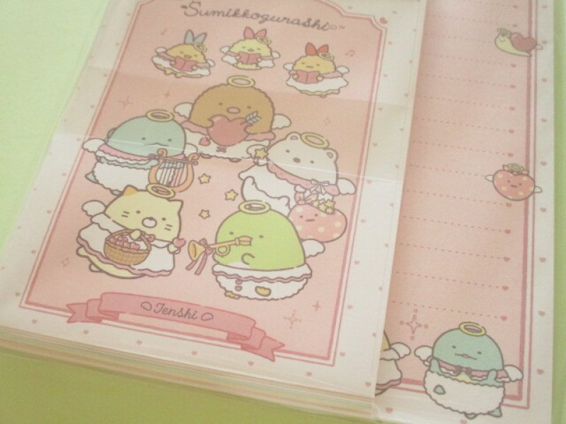 Photo2: Kawaii Cute Regular Letter Set Standard Sumikkogurashi San-x *てんしとあくまなしっぽず (LH86101)