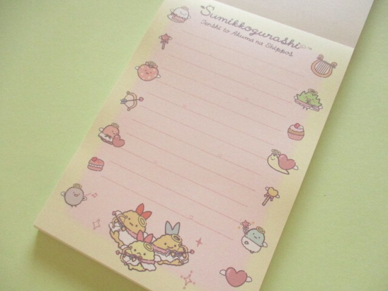 Photo1: Kawaii Cute Large Memo Pad Standard Sumikkogurashi San-x *てんしとあくまなしっぽず (MH32801)
