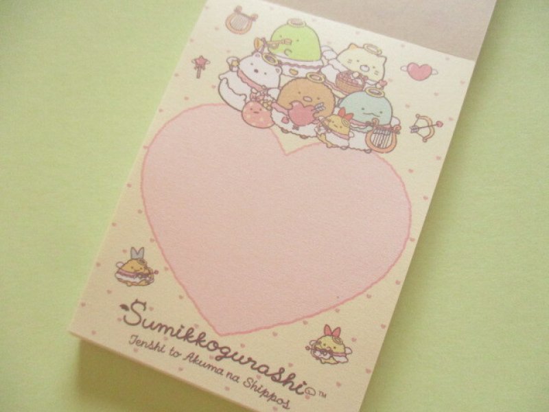 Photo1: Kawaii Cute Mini Memo Pad Sumikkogurashi San-x *てんしとあくまなしっぽず (MH32701-3)