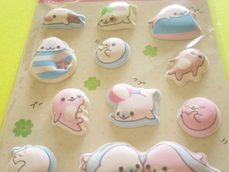 Photo1: Kawaii Cute もっと!Funi Funi Stickers Sheet San-x *mamegoma (SE74007)