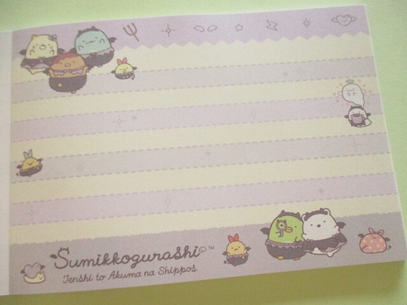 Photo2: Kawaii Cute Large Memo Pad Standard Sumikkogurashi San-x *てんしとあくまなしっぽず (MH32802)