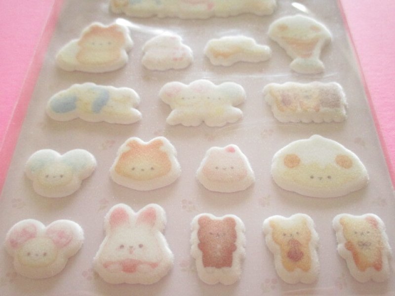 Photo2: Kawaii Cute もこもこ Puffy Stickers Sheet Sugarcocomuu San-x *Sugarcocomuu's Holiday (SE75102)