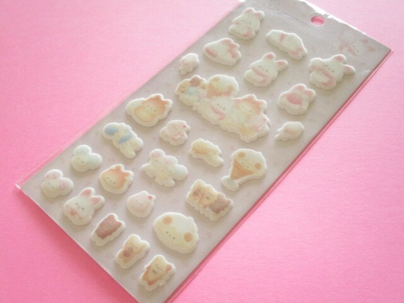 Photo1: Kawaii Cute もこもこ Puffy Stickers Sheet Sugarcocomuu San-x *Sugarcocomuu's Holiday (SE75102) (1)