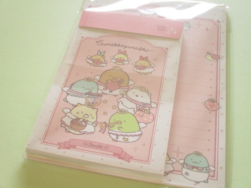 Photo1: Kawaii Cute Regular Letter Set Standard Sumikkogurashi San-x *てんしとあくまなしっぽず (LH86101) (1)