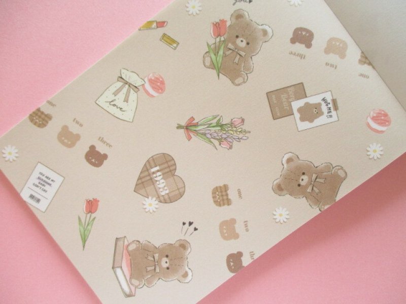 Photo3: Kawaii Cute Large Memo Pad Q-LiA *Latté Bear Girl’s Corazǒn (64210)
