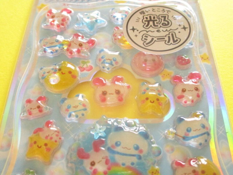 Photo1: Kawaii Cute Jewel Petit Drop Stickers Sheet KAMIO JAPAN *ぷわぷわパンちゃん (233157)