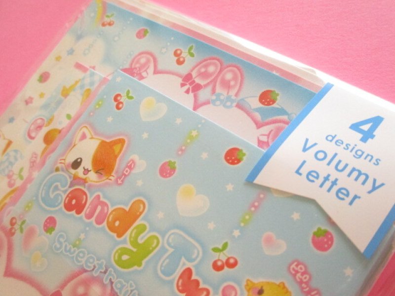 Photo1: Kawaii Cute 4 designs Volumy Letter Set Q-LiA *Candy Twins (10031)
