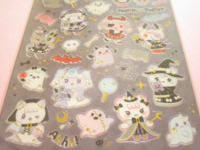 Photo2: Kawaii Cute Topping Lab Stickers Sheet Gaia *Cute Halloween (466890-1)