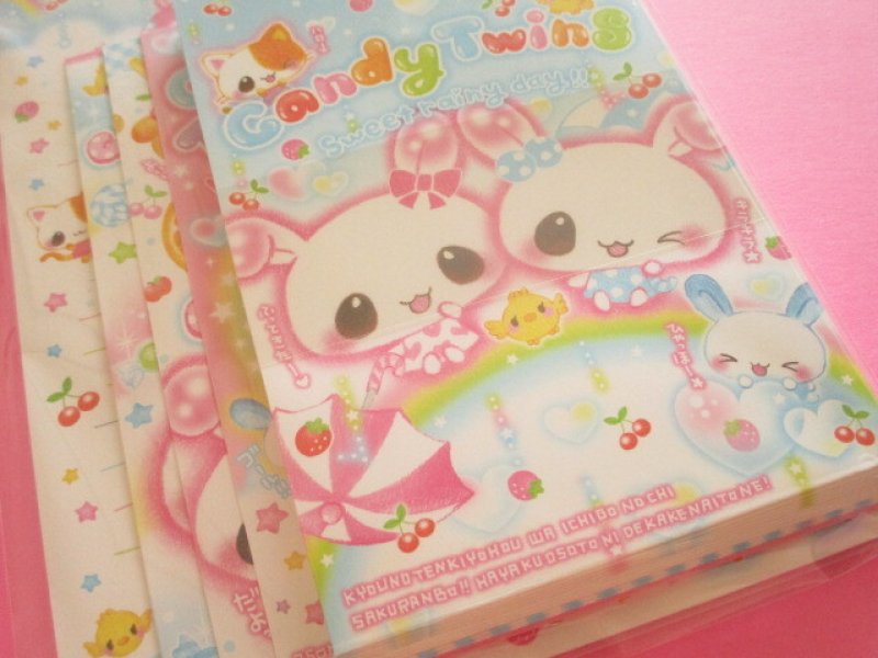 Photo2: Kawaii Cute 4 designs Volumy Letter Set Q-LiA *Candy Twins (10031)