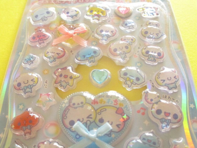 Photo1: Kawaii Cute Ribbon Jewel Petit Drop Stickers Sheet KAMIO JAPAN *あわわちゃん (231740)