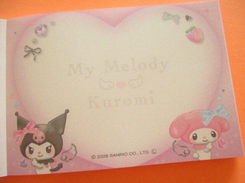 Photo2: Kawaii Cute Mini Memo Pad My Melody & Kuromi Sanrio *Key ring (140347)