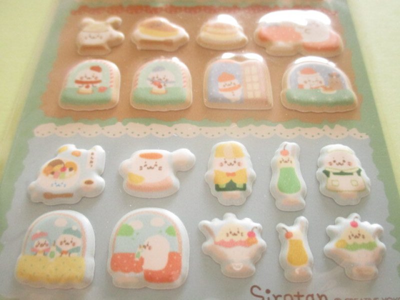 Photo2: Kawaii Cuteしろたん Sirotan Puffy Stickers Sheet MARUSHO *Blue-green (260369-1)