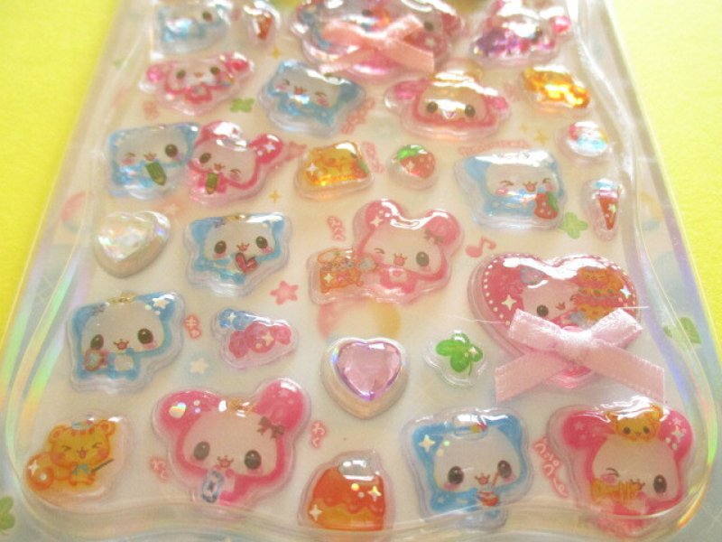 Photo2: Kawaii Cute Ribbon Jewel Petit Drop Stickers Sheet KAMIO JAPAN *HAPPY MARCH (231741)